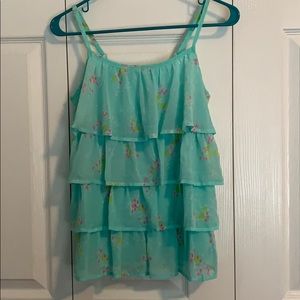 Girls’ Ruffle Tank with Floral Design